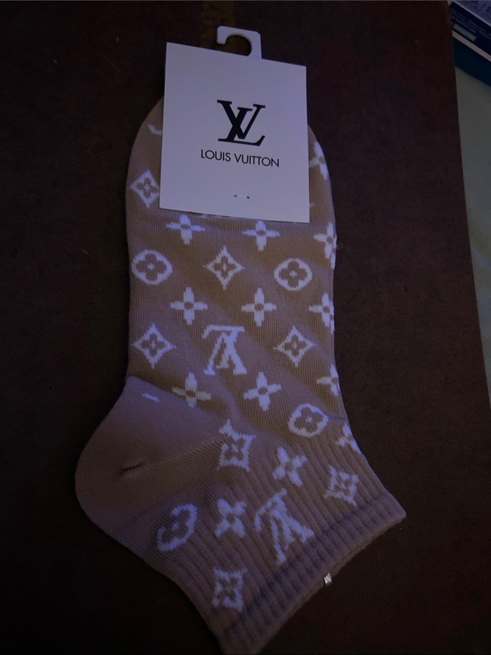 Louis Vuitton Men’s Monogram Crew Socks - Beige & White
